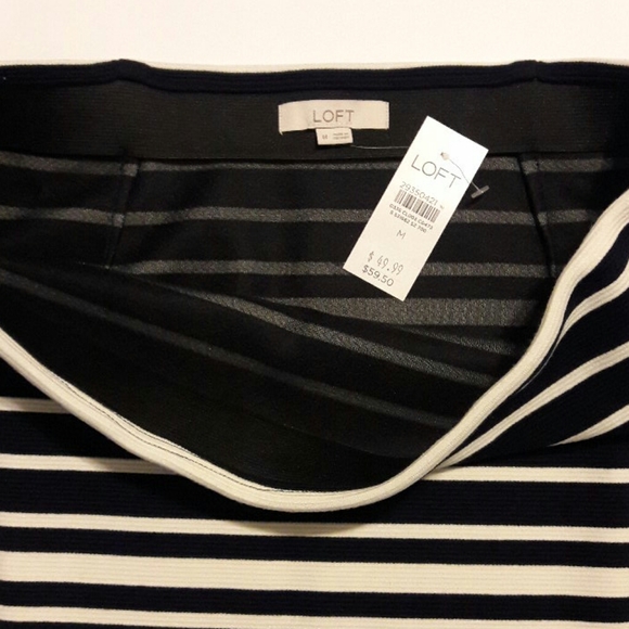 New Loft black white stripped midi skirt size M - Picture 3 of 5